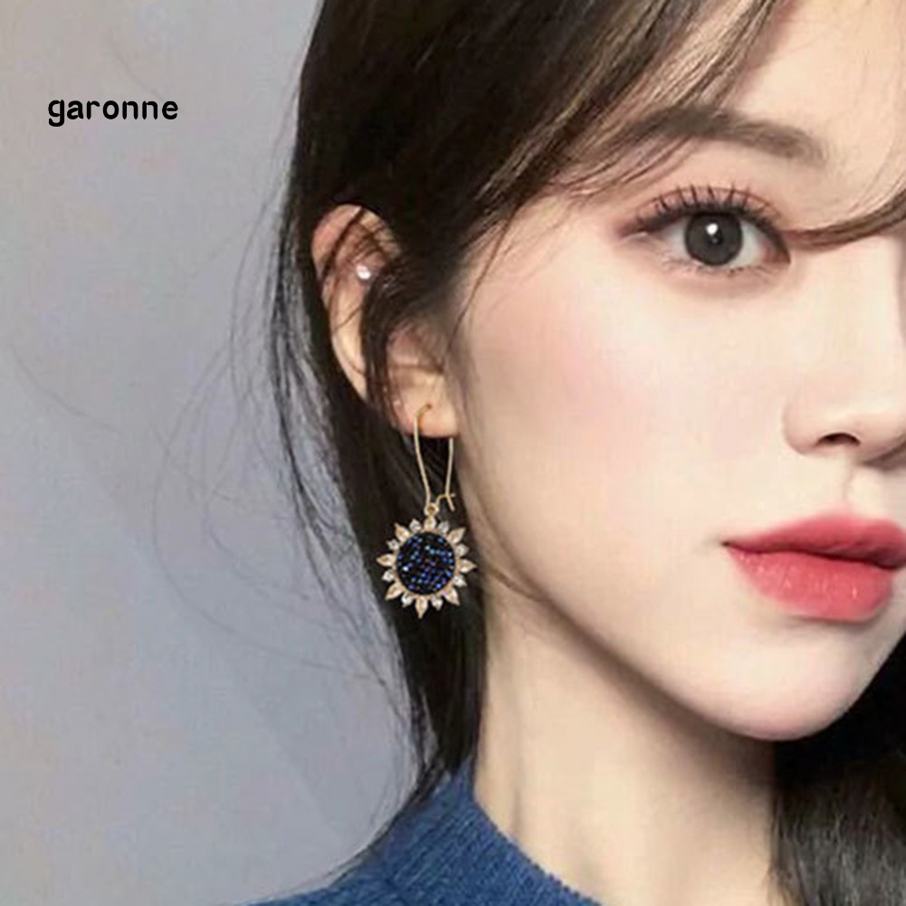 Khuyên tai hình bông hoa đính đá phong cách thanh lịch dành cho nữ