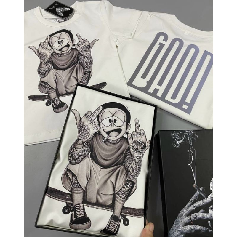 [Full size + Sẵn + Ảnh thật] Áo thun nam nữ gia đình Nobita Tatoo phong cách hiphop streetwear