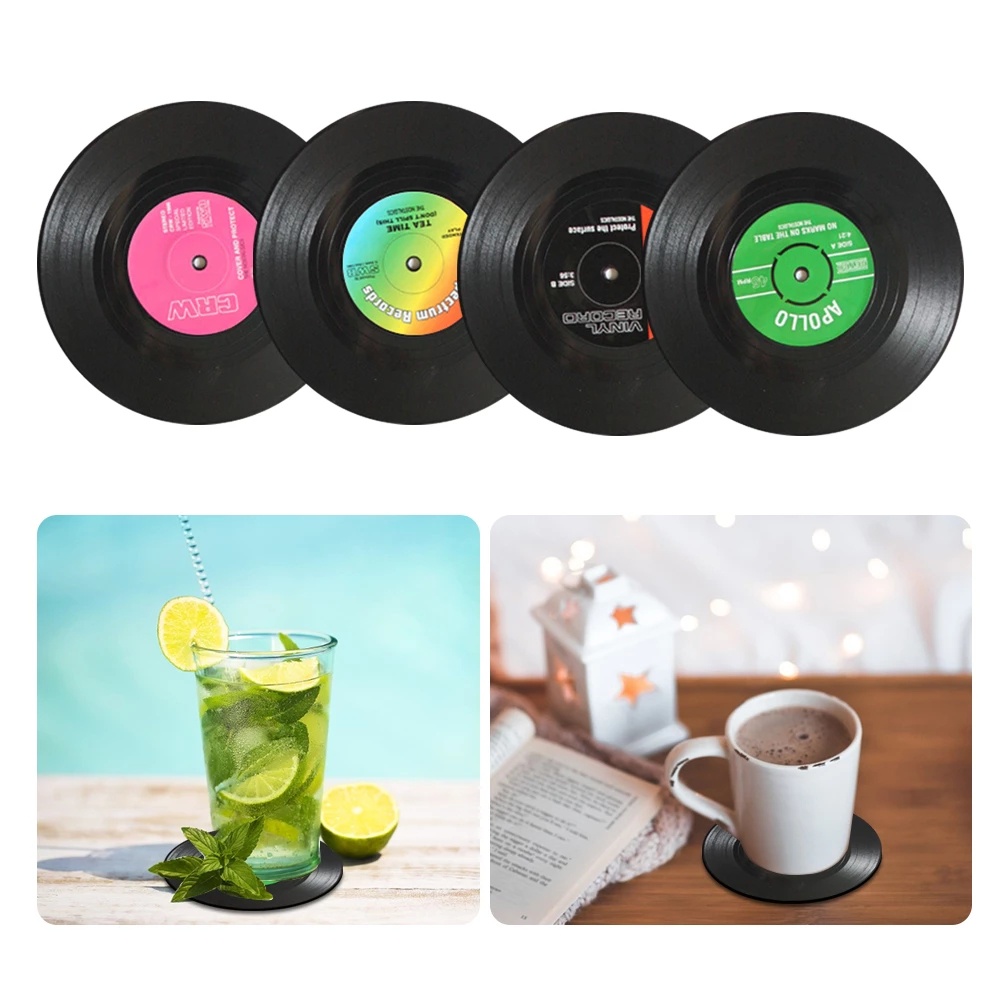 Đế lót ly hình đĩa than tròn cách nhiệt chống trượt