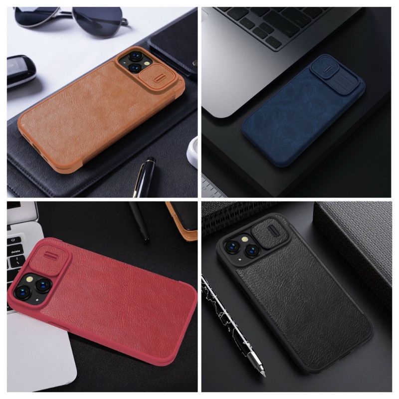 BAO DA NILLKIN QIN IPHONE 14 PRO MAX/14 PRO/14 MAX/14 CAMERA CÓ NẮP TRƯỢT