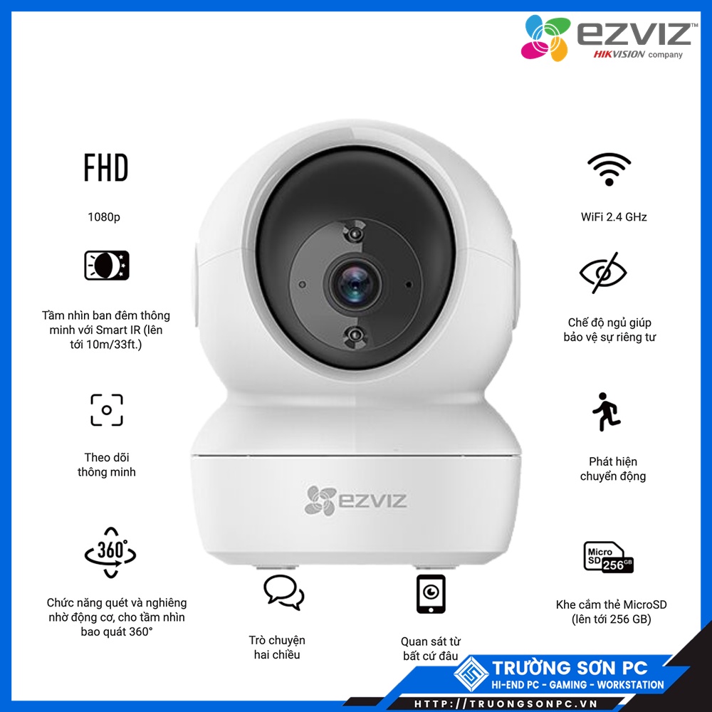 Camera IP Wifi EZVIZ CSC6N CSCV246 Ez360 Full HD 1080P | Bảo Hành 24 Tháng