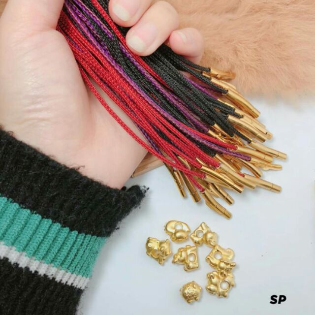 Vòng tay dây cáp  xỏ charm - lu thống mạ vàng