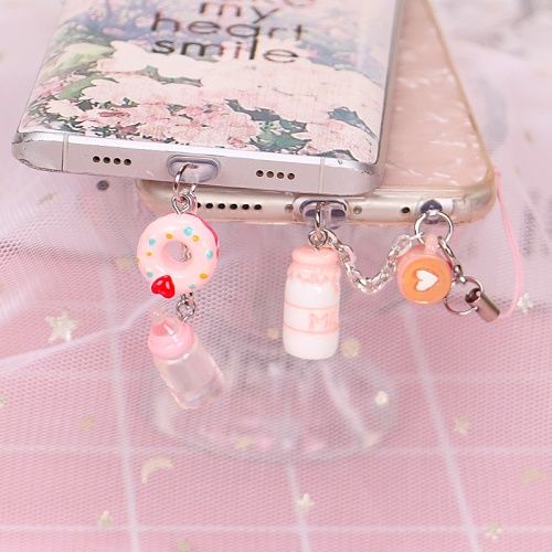 Nút Bịt Cổng Sạc type-C Chống Bụi Hình Bình Sữa Thời Trang Cho Điện Thoại iPhone / android