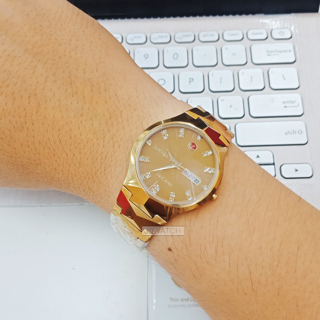 [Tặng ví da nam] Đồng hồ Julibé nam RA43 NA màu vàng, chất liệu dây đá ceramic nguyên khối, mặt kính saphire chống trầy | BigBuy360 - bigbuy360.vn