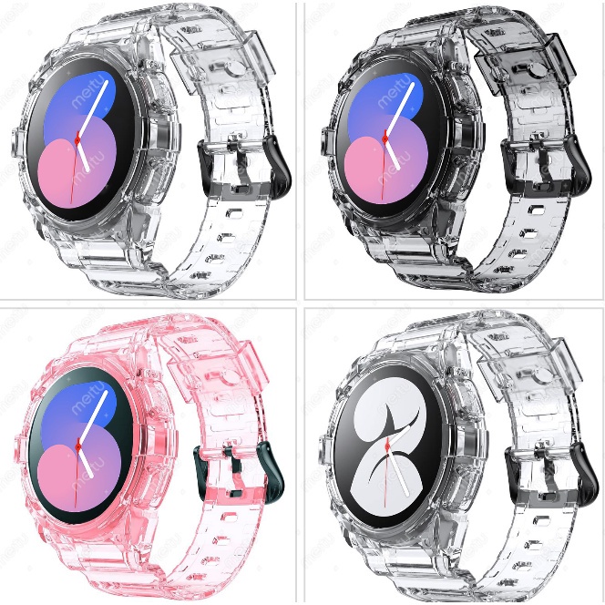 SAMSUNG Bộ Dây Đeo Silicone Trong Suốt + Ốp Bảo Vệ Cho Đồng Hồ Thể Thao Galaxy Watch 5 4 40mm 44mm Galaxy Watch 4 5