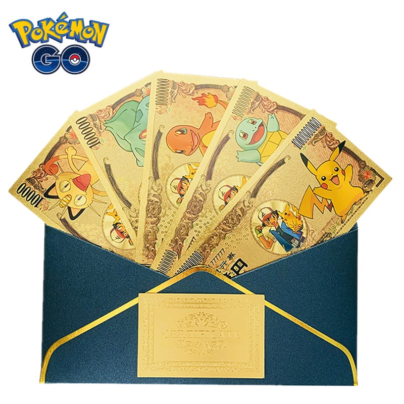 Thẻ Bài Ma Thuật Hình Quả Bóng Pokemon Bằng pvc Màu Vàng Kim Cổ Điển Sưu Tầm Kỷ Niệm Cho Trẻ Em