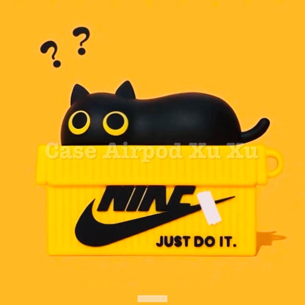 Ốp tai nghe Airpod Pro Hộp giày Nike vàng cực đỉnh silicon in 3D sắc nét.