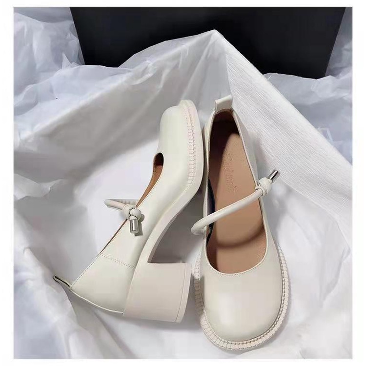 Giày Cao Gót Mũi Tròn Gót Dày Phong Cách Nhật Bản Mùa Hè 2022 Mới Cho Nữ