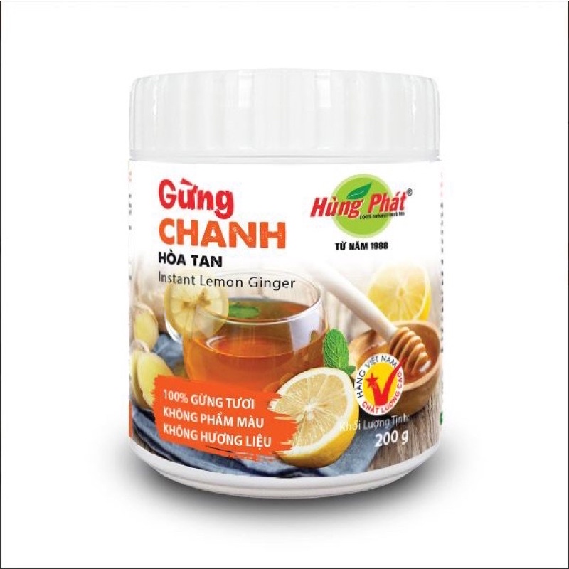 TRÀ GỪNG CHANH HOÀ TAN HÙNG PHÁT 200g