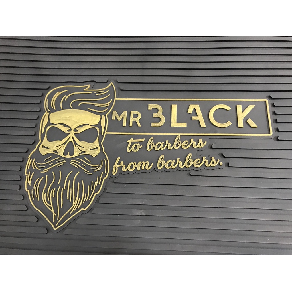 Thảm lót cao su tông đơ đồ nghề tóc barber mr black