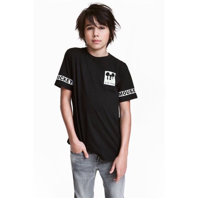 Áo cộc tay H&M Mickey bé trai size đại