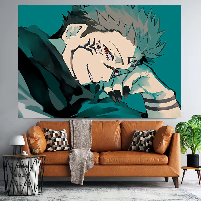 Sun Manshu Back to Battle Anime Peripheral Background Fabric Dormitory Room Bedroom Dress up Decoration Hanging Cloth Background Fabric