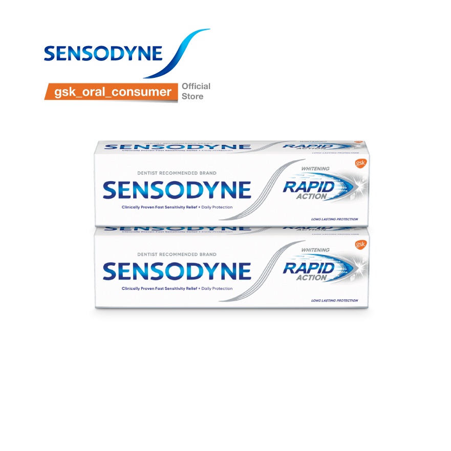 Bộ 2 Kem đánh răng giảm ê buốt Sensodyne Rapid Action Whitening 100g/tuýp giảm ê buốt nhanh và làm trắng răng tự nhiên