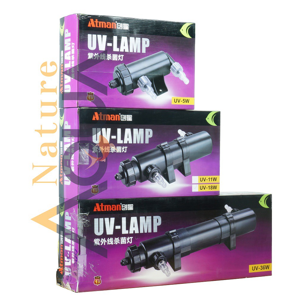 Đèn UV diệt khuẩn lắp đặt ngoài hồ hiệu Atman 5w/18w/36w