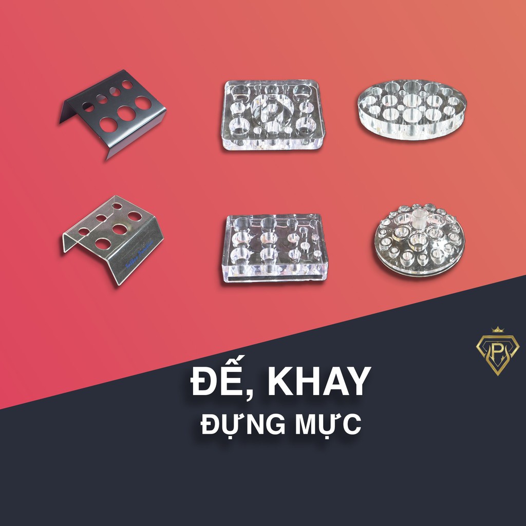 Đế đựng mực phun xăm, kệ nhựa đựng hũ mực - DCPX PHONG VU