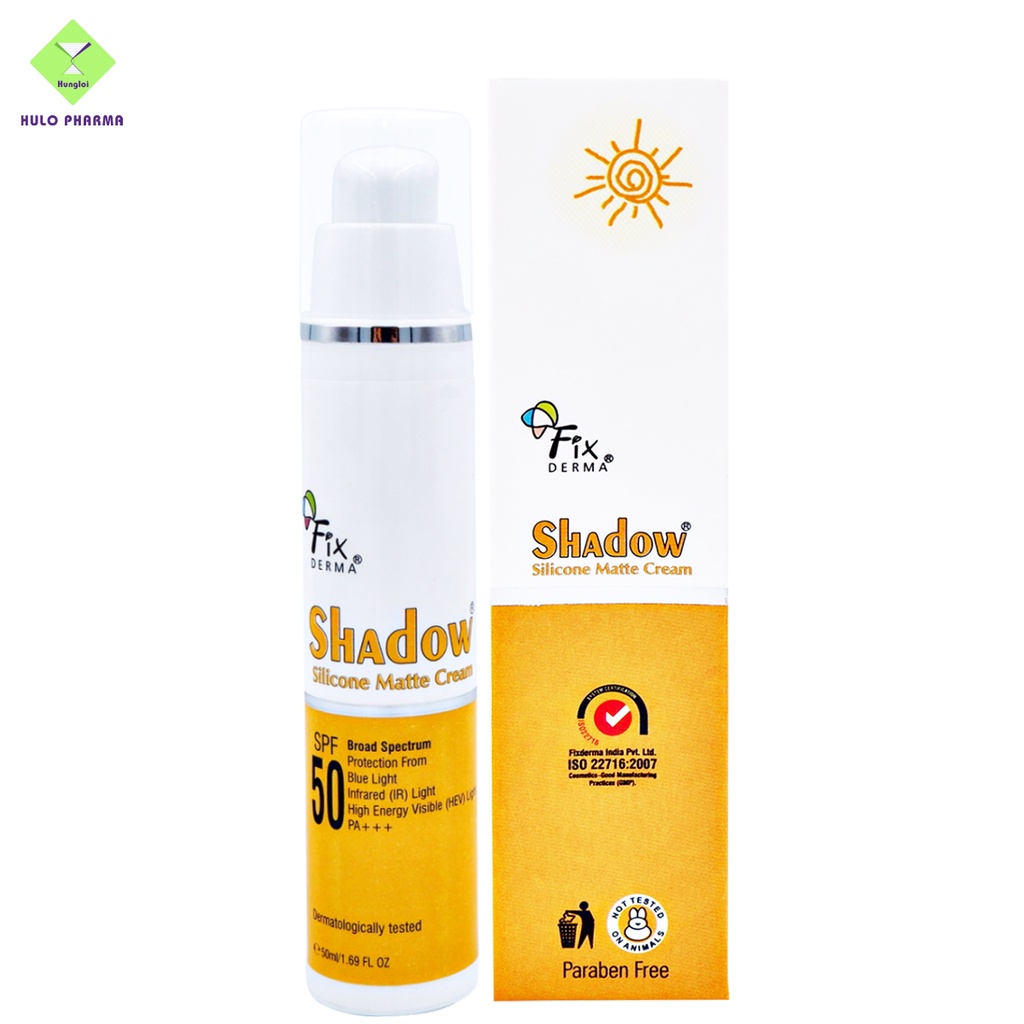 Kem Chống Nắng FIXDERMA Bảo Vệ Da Khỏi Ánh Sáng Xanh Shadow Silicone Matte Cream SPF 50 Cho Mọi Loại Da 50ml