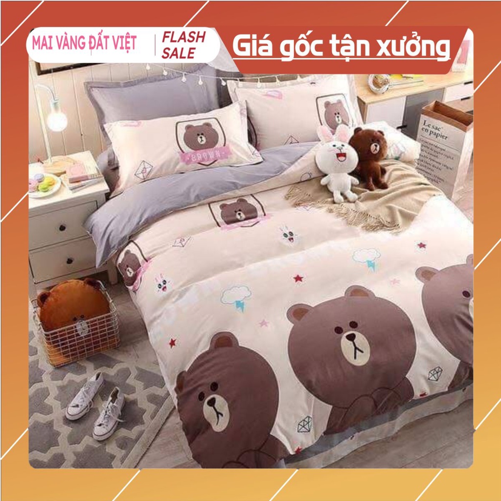 Bộ ga gối COTTON POLY 1M4*2M ( chát chọn mẫu )