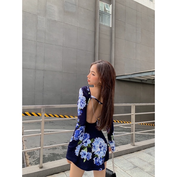 Đầm Tay Dài Hở Lưng Dây Xích - 3260