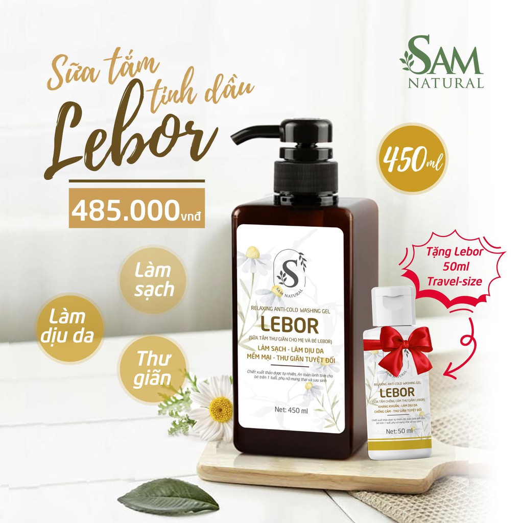 [Chính Hãng] NEW 450ML SỮA TẮM LEBOR _SAM NATURAL