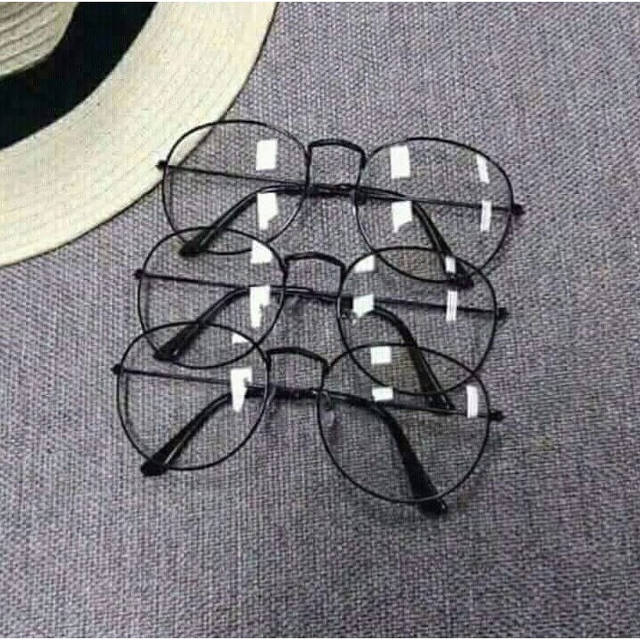 Mắt kính ngố tròn kiểu hàn quốc dành cho nam và nữ