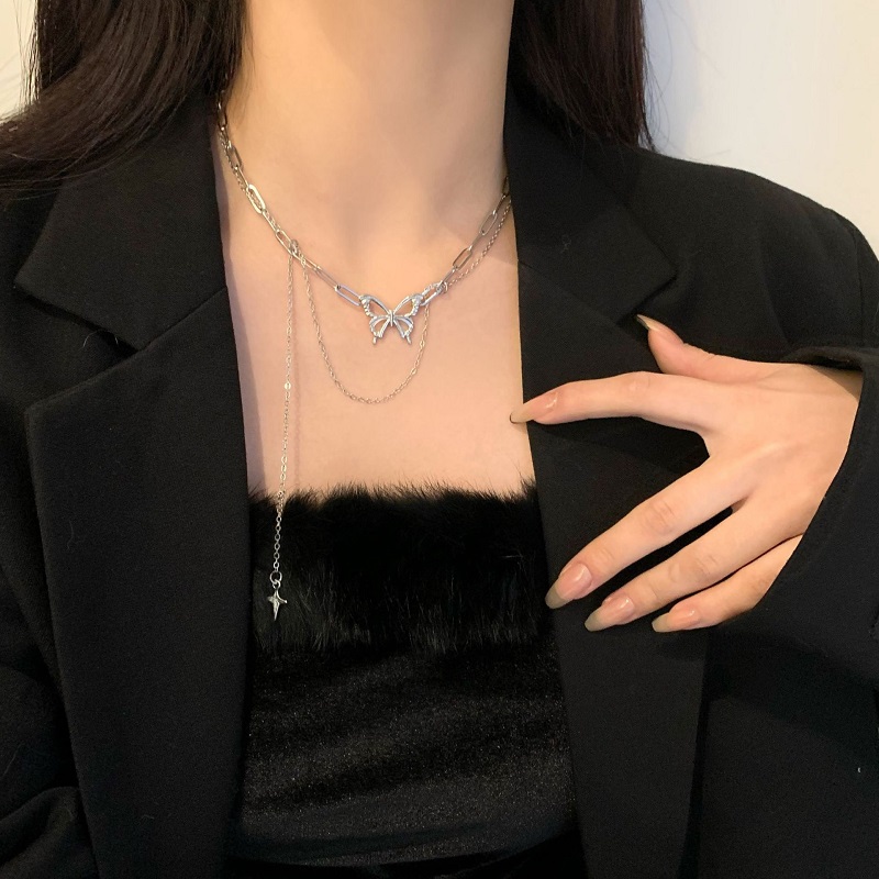 Dây Chuyền Sợi Xích Dài Mặt Hình Bướm Phong Cách Harajuku 19998
