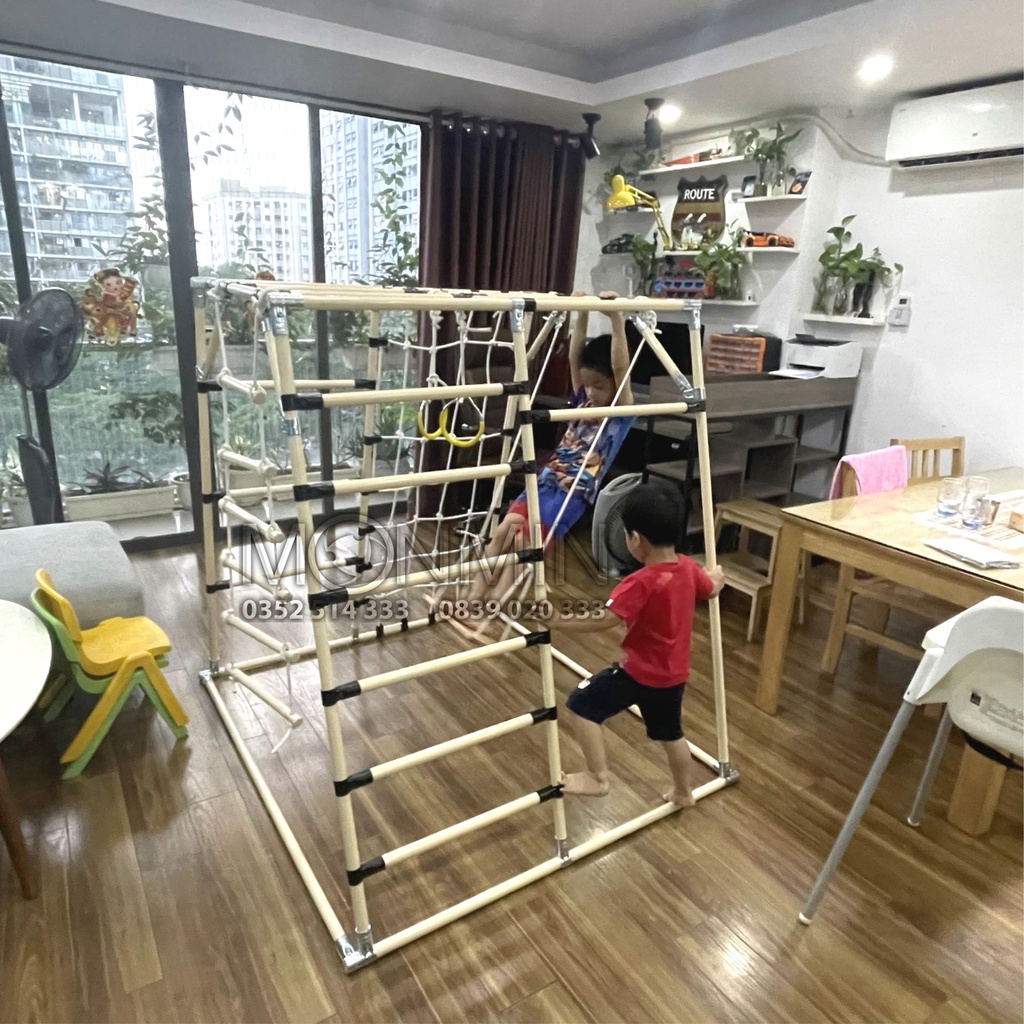 Xà đu đa năng Satech - Khung vận động cho bé - Hình hộp thang cân - Bộ cao 1.3m: Trò chơi 1 3 4 5 7