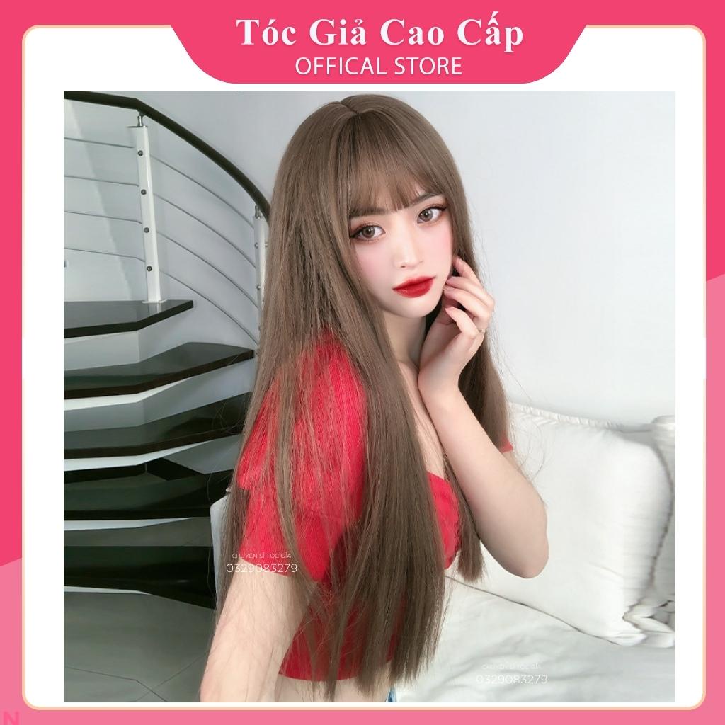 Tóc giả nữ nguyên đầu thẳng dài tơ cao cấp, tặng kèm lưới trùm tóc, mã z7007