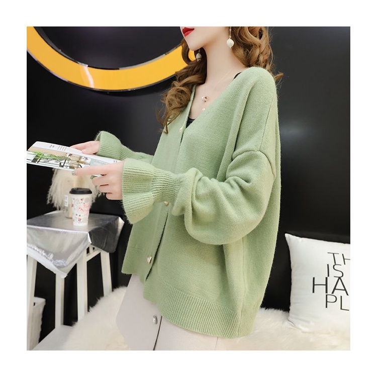 Áo len cadigan nữ thời trang phong cách Hàn Quốc có khuy cài V16