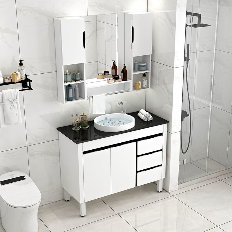 tủ phòng tắm pvc kết hợp chậu rửa hộ gia đình quầy