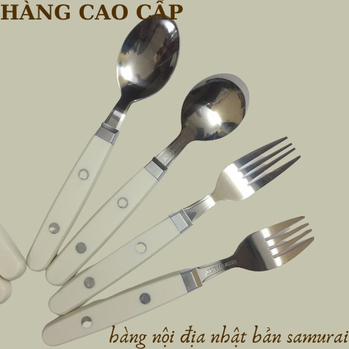 💖 FREESHIP 💖 Set 8 thìa dĩa inox cao cấp cán nhựa ABS Nhật Bản