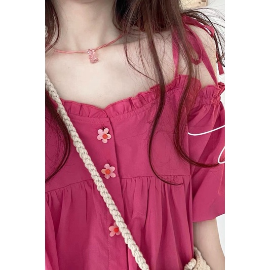 Áo Sơ Mi Tay Phồng Một Bên Vai / Nấm