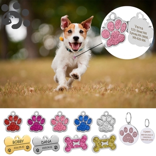Mặt thẻ tên vòng cổ nhận dạng hình khúc xương/ tròn thép không gỉ chống lạc dành cho thú cưng