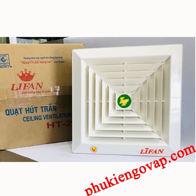 Quạt hút âm trần LIFAN HT-20B, hút 1 chiều, KT âm 21x21cm