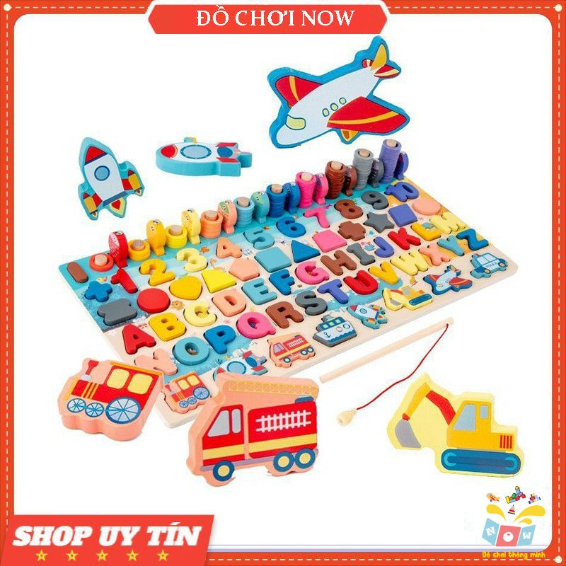 Bảng câu cá gỗ 6in1, Đồ chơi câu cá gỗ đa năng