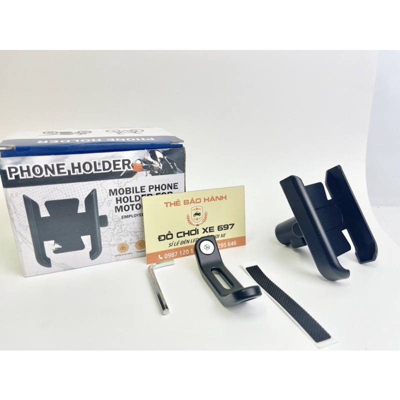 Kẹp điện thoại chống cướp. Gắn các loại xe, chất liệu hợp kim nhôm bền chống rỉ sét.