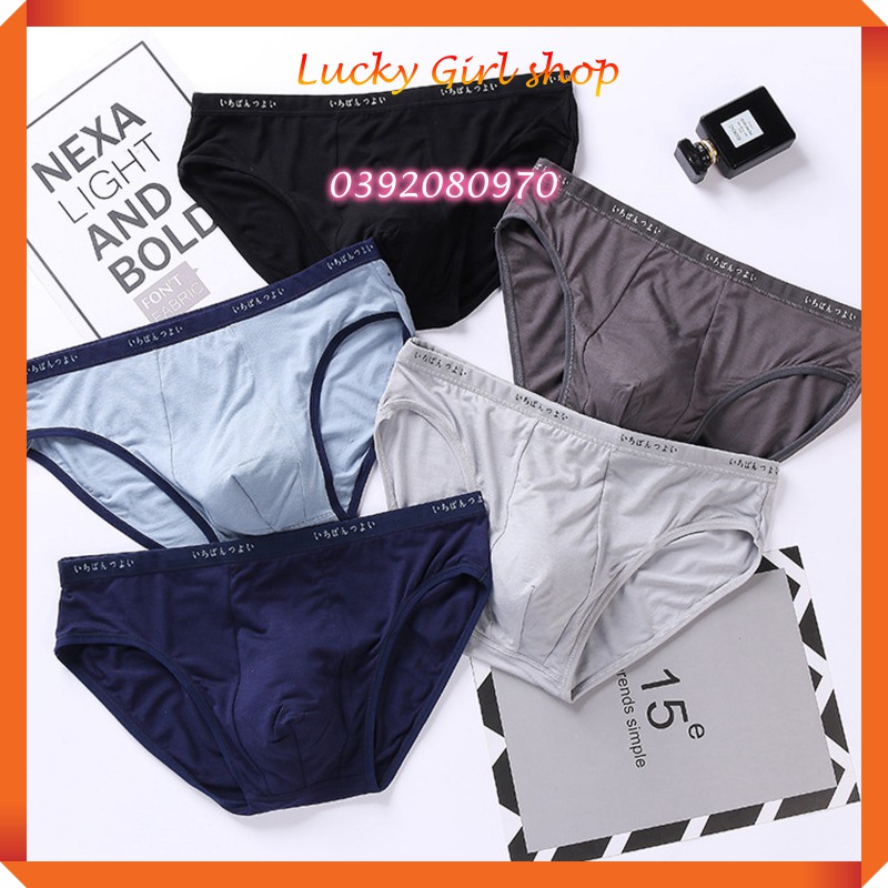 Quần Lót Nam Lụa Nhật Siêu Êm, Thoáng Mát Size L-2XL (48-73kg)- Giao Màu Ngẫu Nhiên - Lucky Girl shop