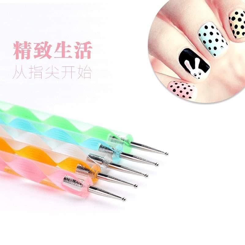 Bút Chấm Bi, Sét Bút Vẽ Nail 5 Chiếc