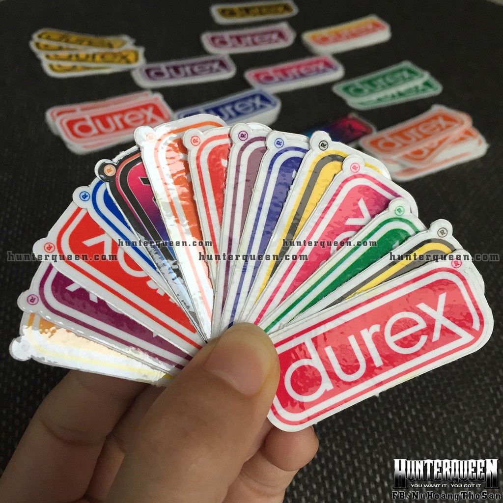 Logo DU-Rex[5x2cm] mini nhiều màu. Hình dán decal siêu dính, chống nước, tem đua trang trí. | BigBuy360 - bigbuy360.vn