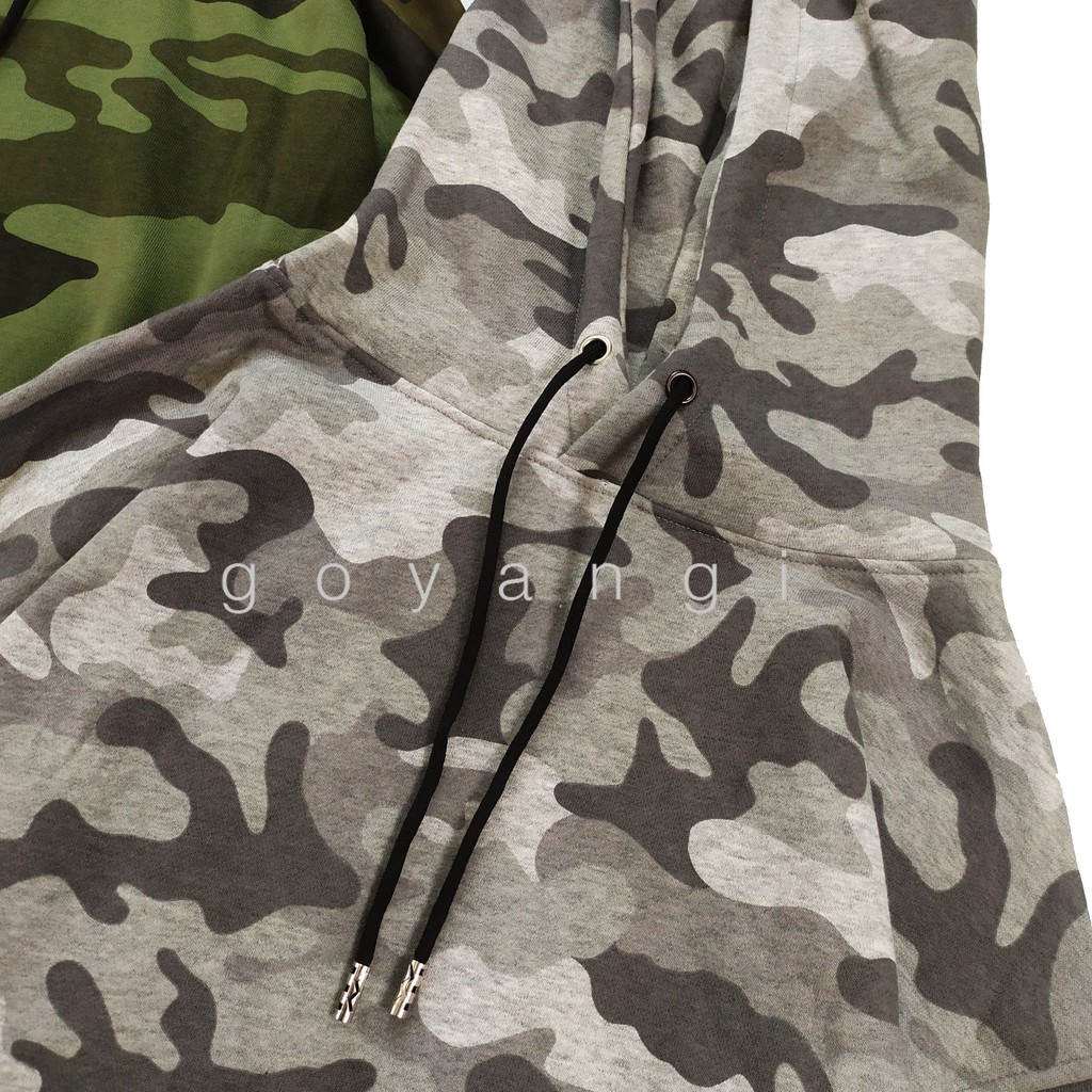Áo hoodie camo oversize Unisex phong cách Hàn Quốc