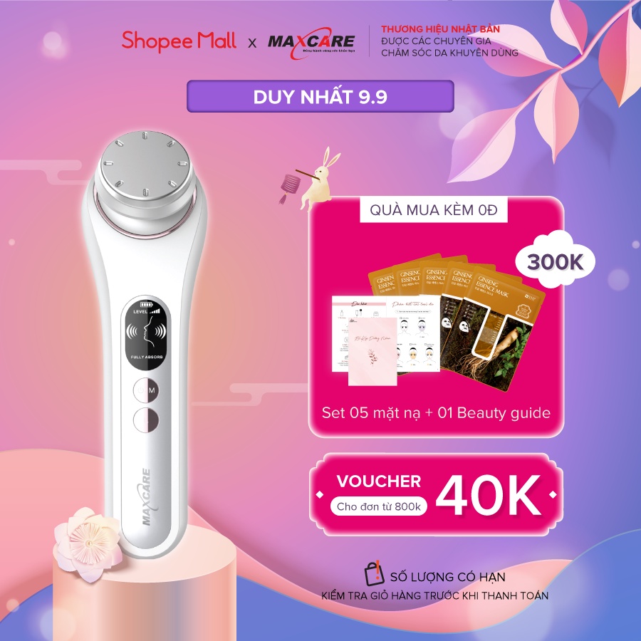 Máy đẩy tinh chất ION nóng lạnh Maxcare Max888PRO phiên bản cao cấp 2022, thương hiệu Nhật Bản, chăm sóc trẻ hóa làn da