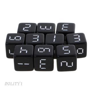 [Dolity1] 10 Viên Xúc Xắc D6 Sáu Mặt Màu Đen Với Số Trắng 16mm Để Chơi Game