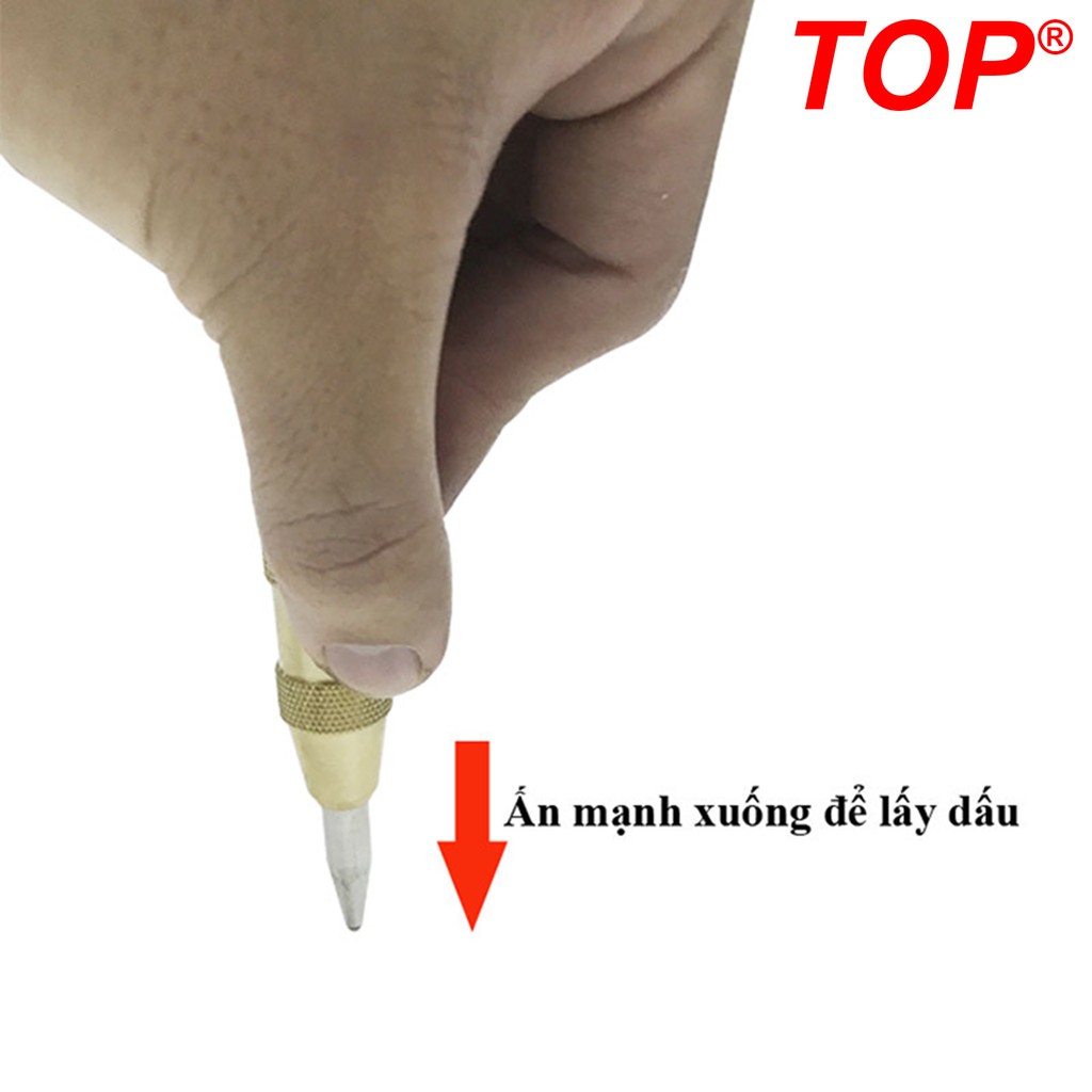 Đục lấy dấu tự động (Bung tu) thép S2 cao cấp hãng TOP, dụng cụ phá kính thoát hiểm, dụng cụ định vị, đục lỗ tâm