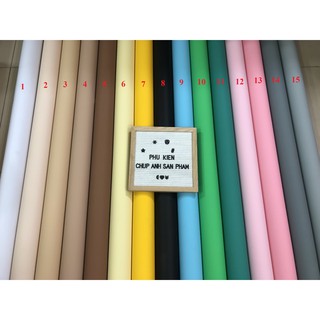 Combo Phông giấy chụp ảnh xanh da trời,xanh cổ vịt,cam nhạt,hồng cam,vàng kem 1m35*2m