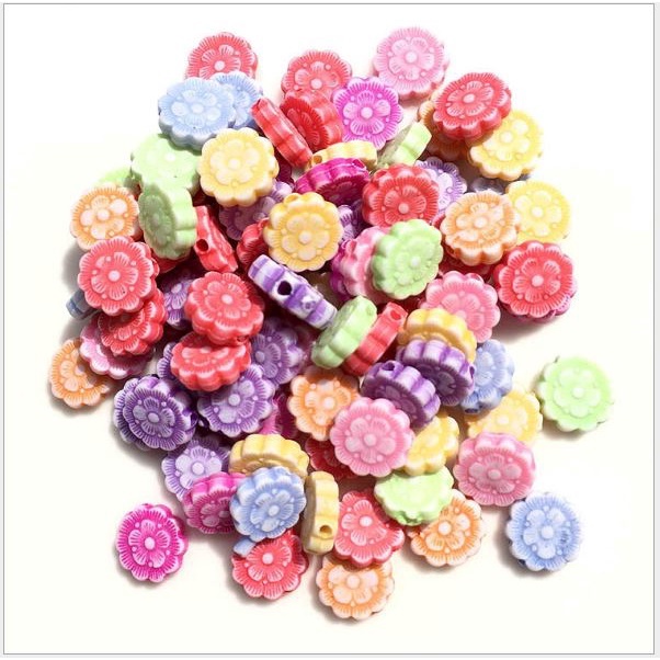 gói 10-50gam hạt nhựa hoa 2 tầng tròn 9.5mm