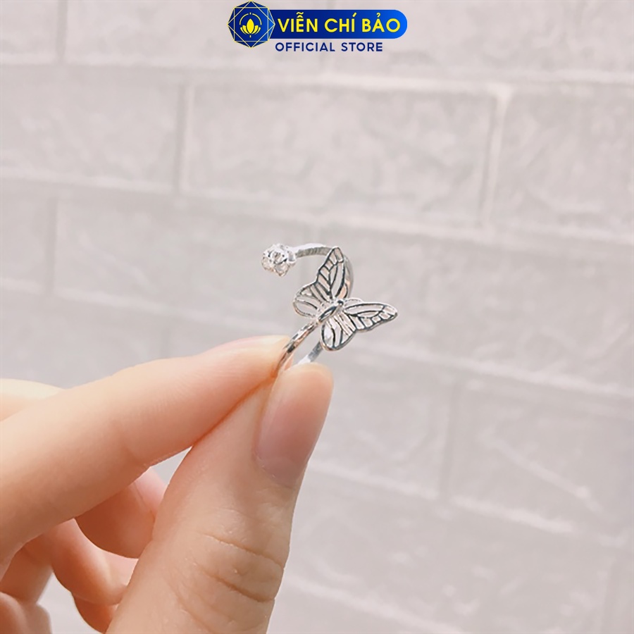 Nhẫn bạc nữ hình bướm và hoa chất liệu bạc 925 thời trang phụ kiện trang sức nữ Viễn Chí Bảo N400572x