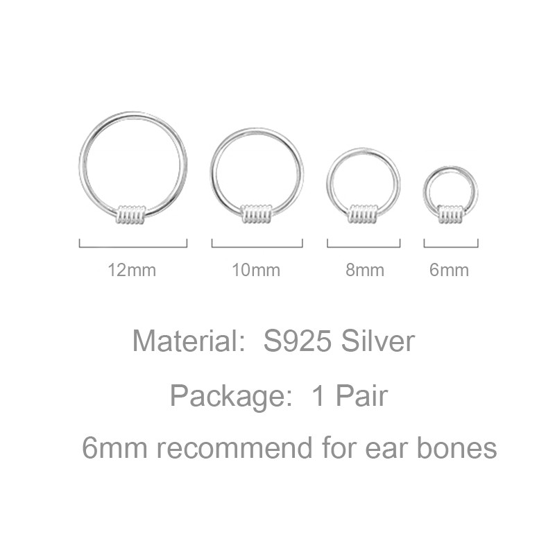 1 Đôi Bông Tai Bạc s925 Xoắn Cá Tính Thời Trang Cho Nữ