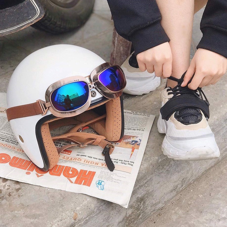 Kính phi công GG400 phụ kiện gắn mũ bảo hiểm dành cho người đi xe máy Arrow Shop