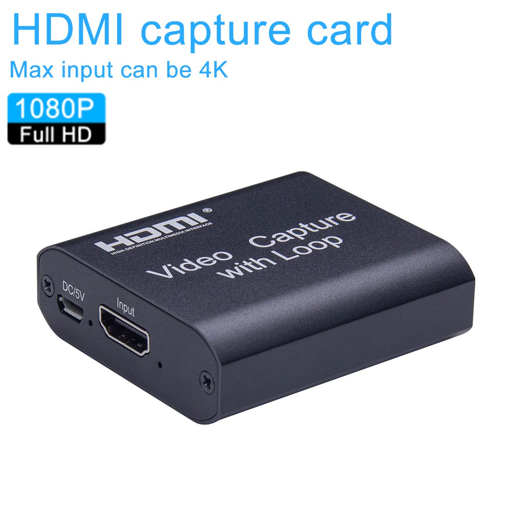 Capture Card HDMI to USB 3.0 Capture Card Recorder Box Device for Live Streaming Video Recording