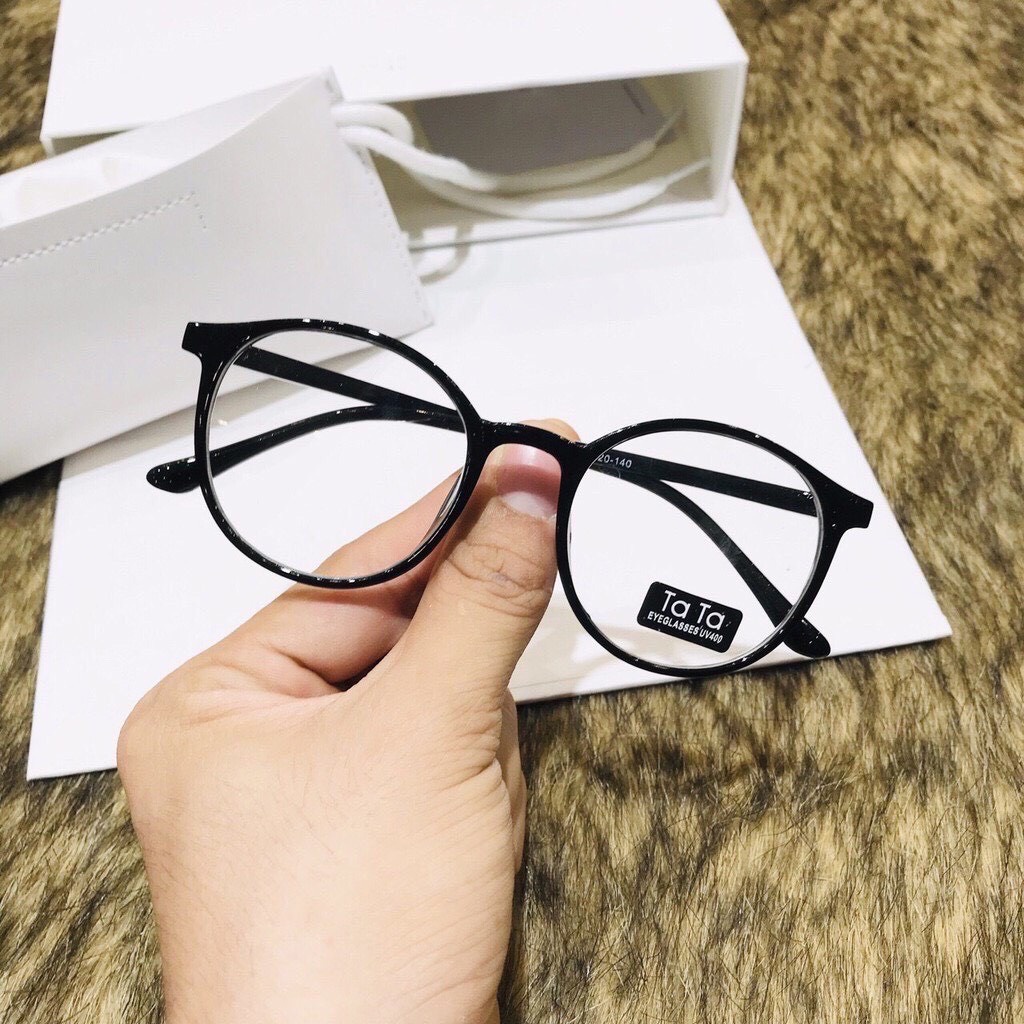 Kính giả cận thời trang nam nữ gọng tròn mắt mèo chống tia UV cute phong cách Ulzzang đẹp giá rẻ PUKIXI 055