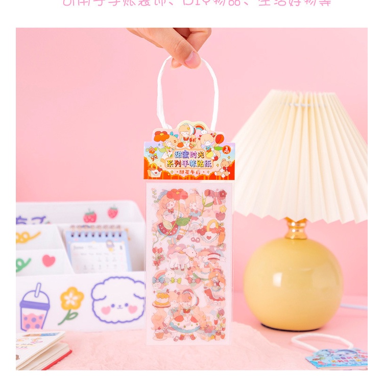 Set 3 Tấm Sticker Nhũ Vàng Cắt Sẵn Có Quai Siêu Dễ Thương